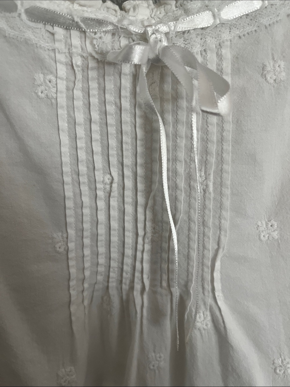 Saint Tropez west 100% cotton eyelet chemise nightgown, Sz large, cottagecore - Picture 4 of 6